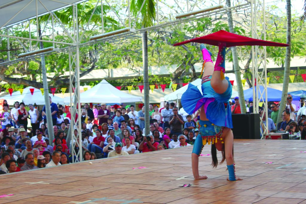 Chinese performer on stage.