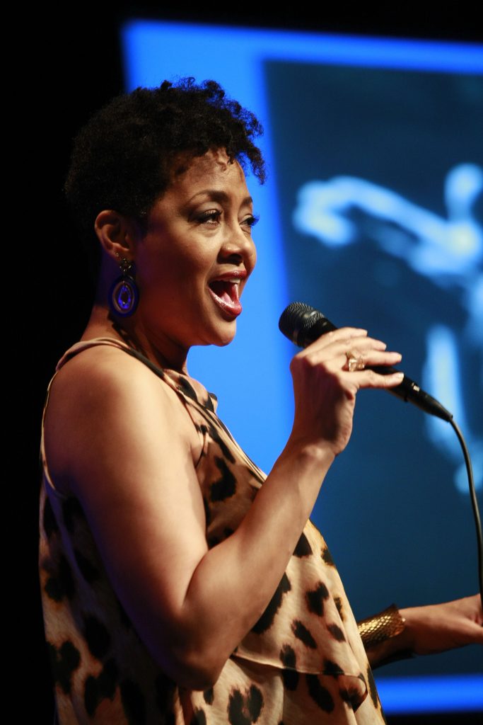 Jazz vocalist performing at Wolfson Campus.