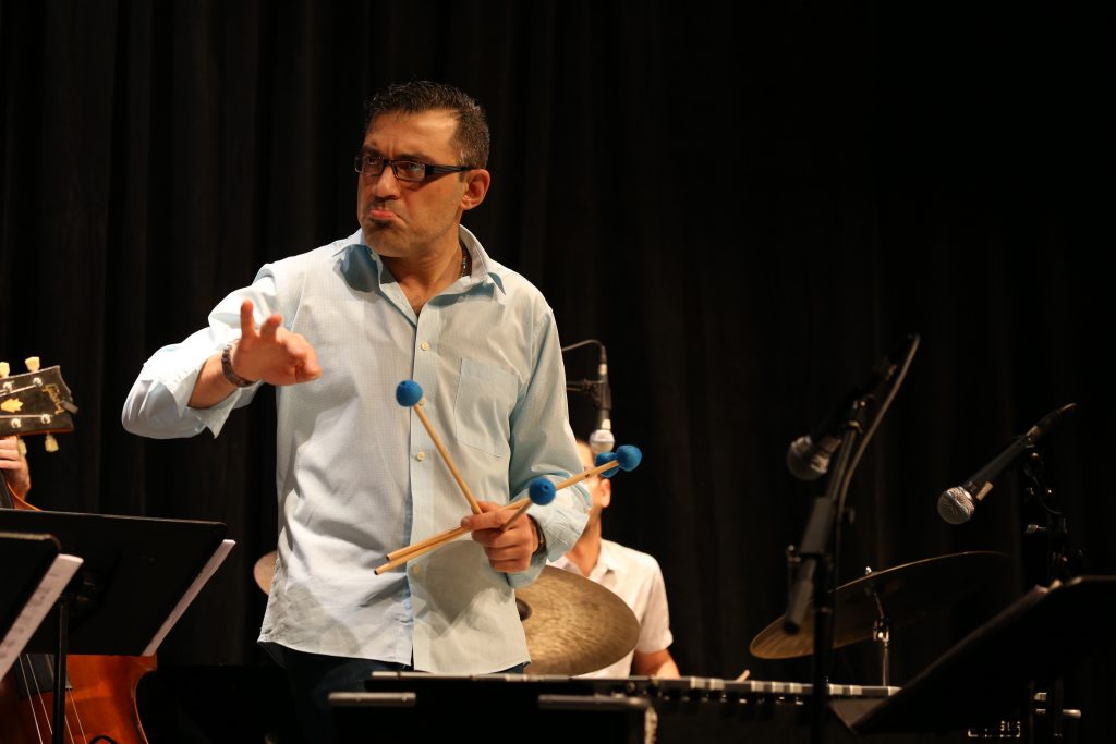 Jazz musician performing at Kendall Campus.