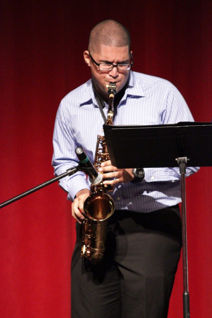 Student performing at North Campus.