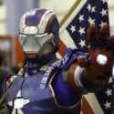 Cosplayer dressed as a patriotic Iron Man at Florida Supercom.
