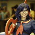 A cosplayer dressed as Ryuko Matoi from Kil La Kil.