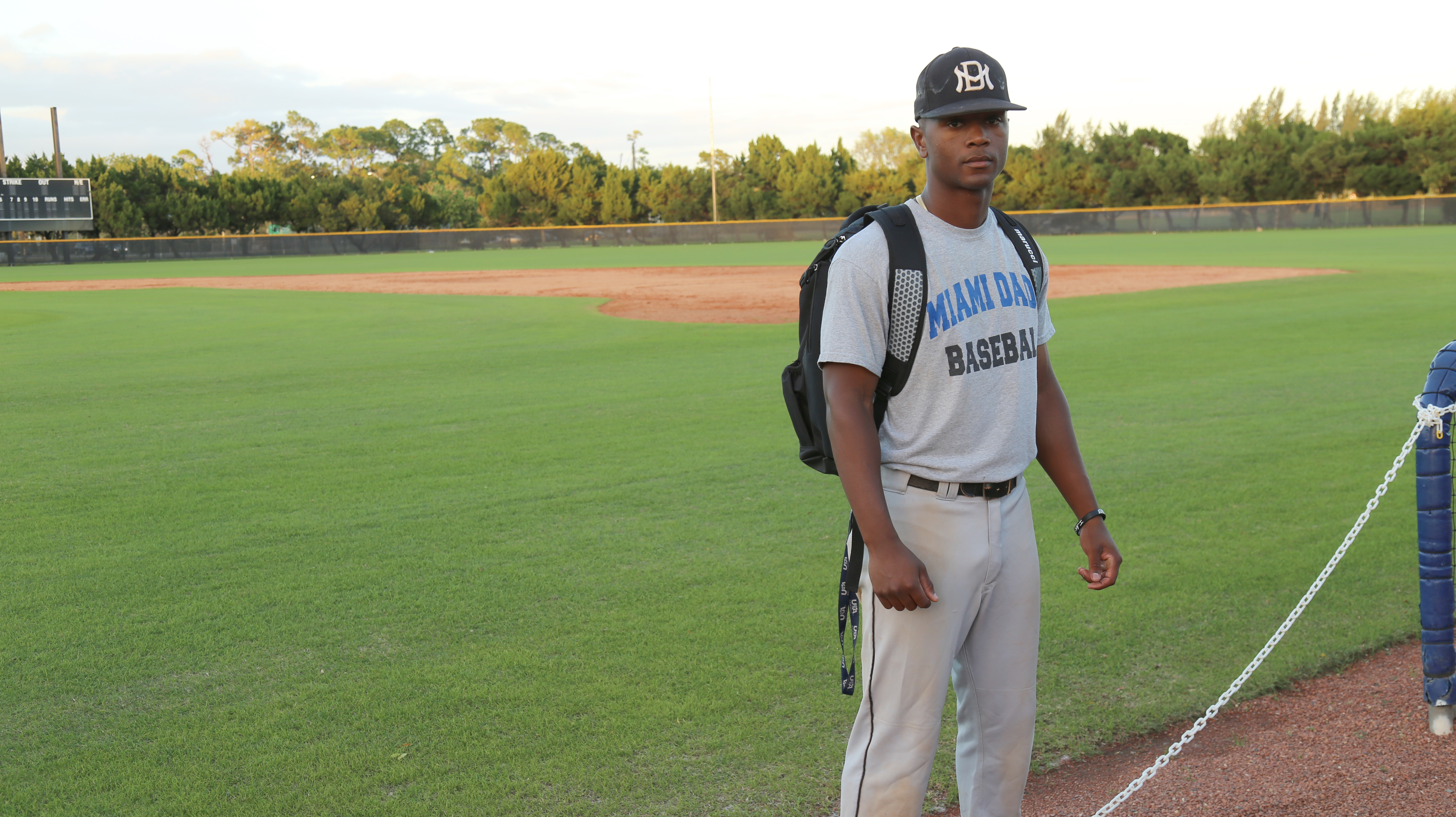 Sophomore shortstop Bruce Martin posing for the camera.