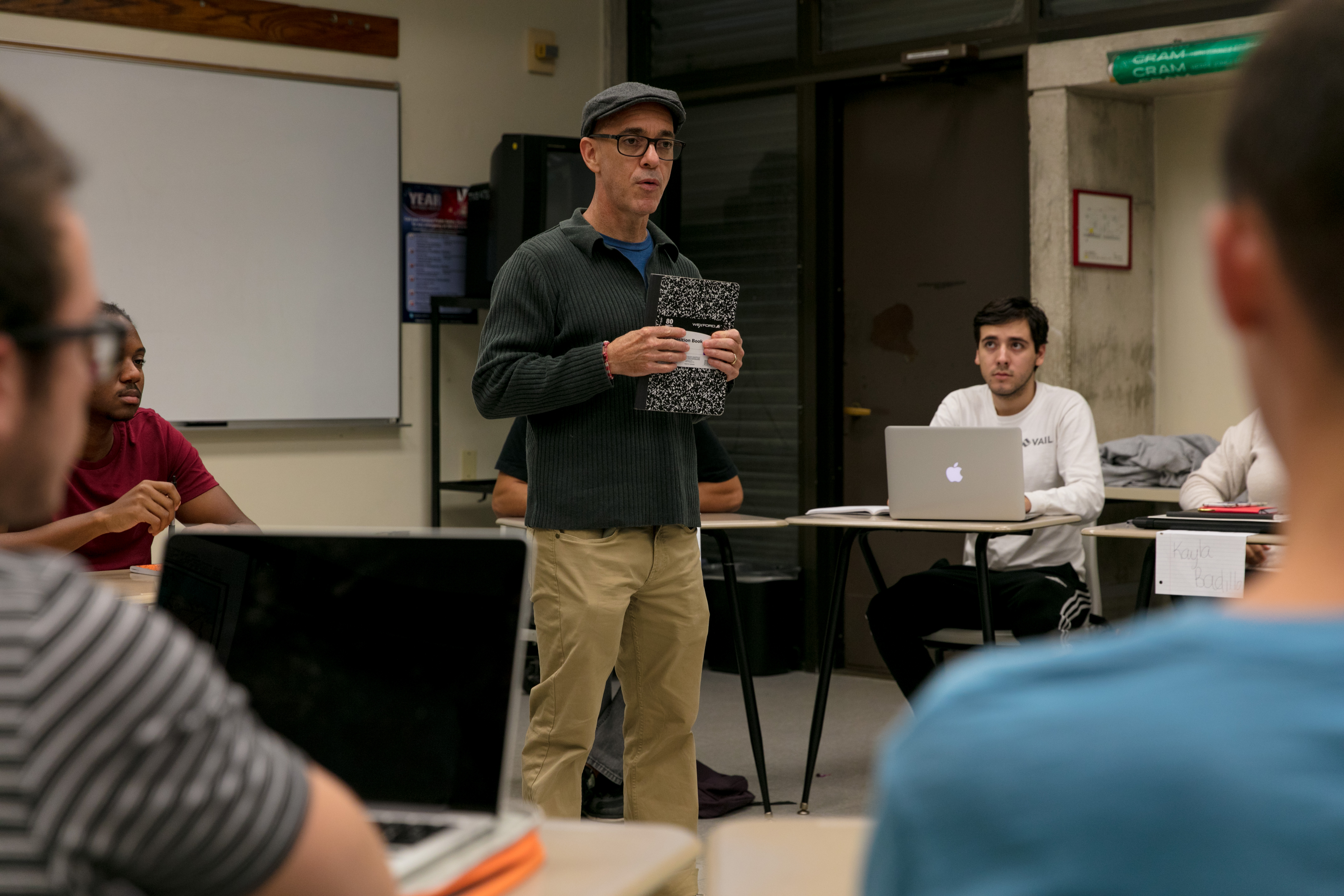 Professor Carlos Gonzalez during class at the WOW Center.
