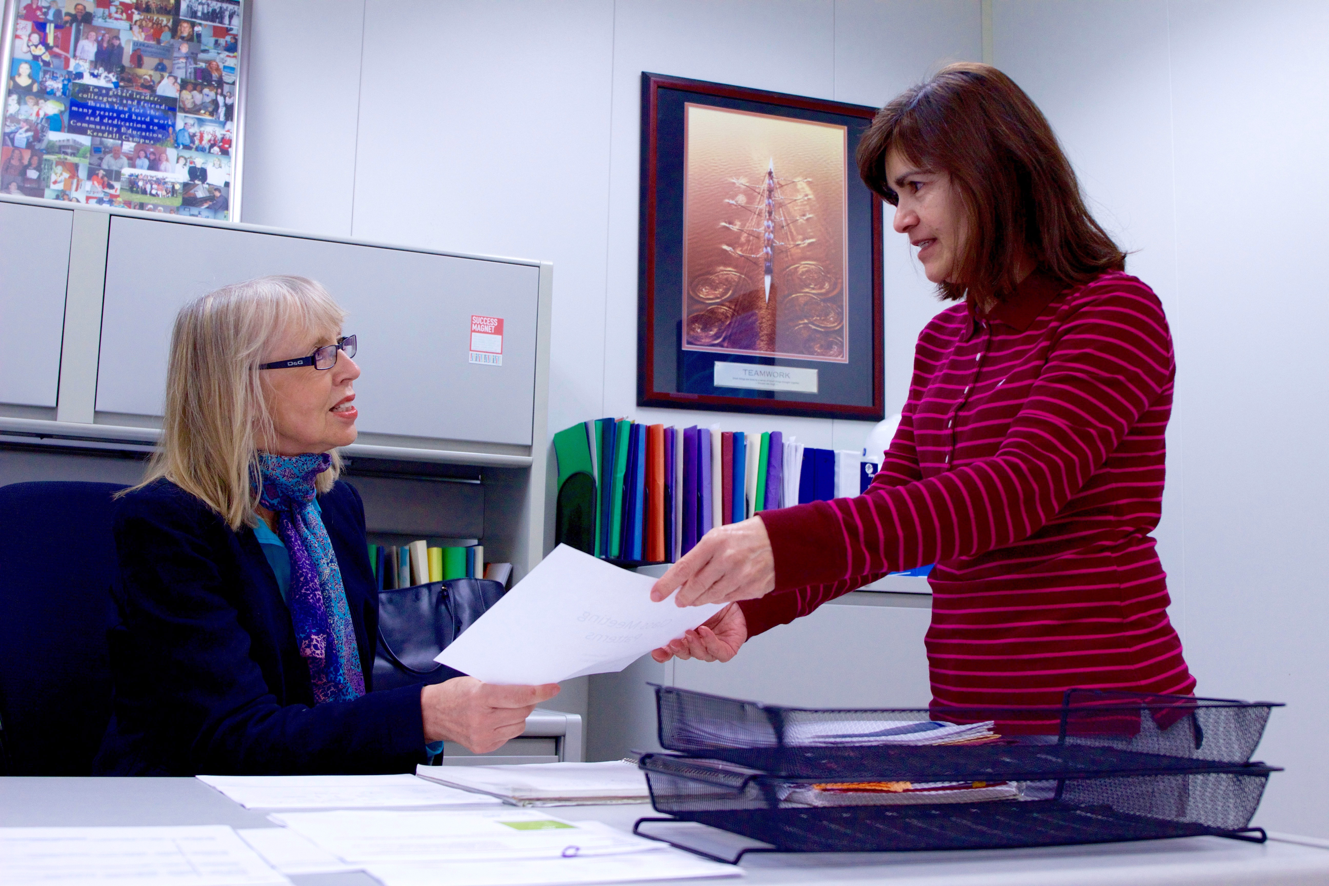 Barbara Alfonso and her secretary Nancy Soberon.