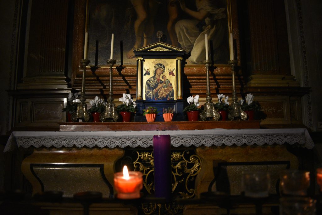 Inside Salzburg Cathedral.