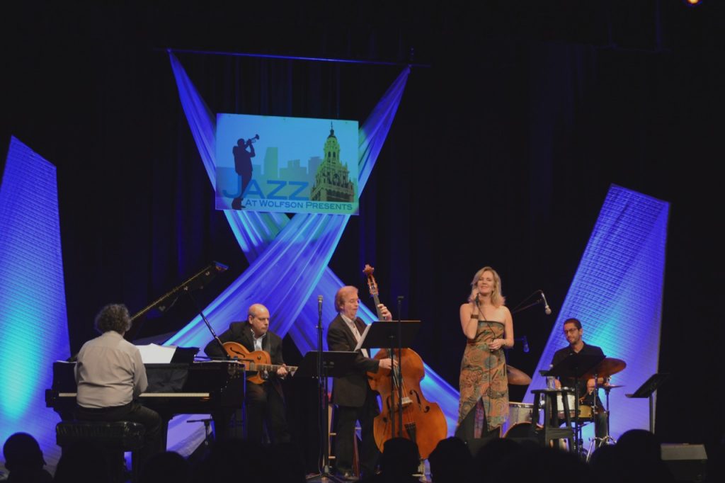 Jazz vocalist performing at Wolfson Campus.