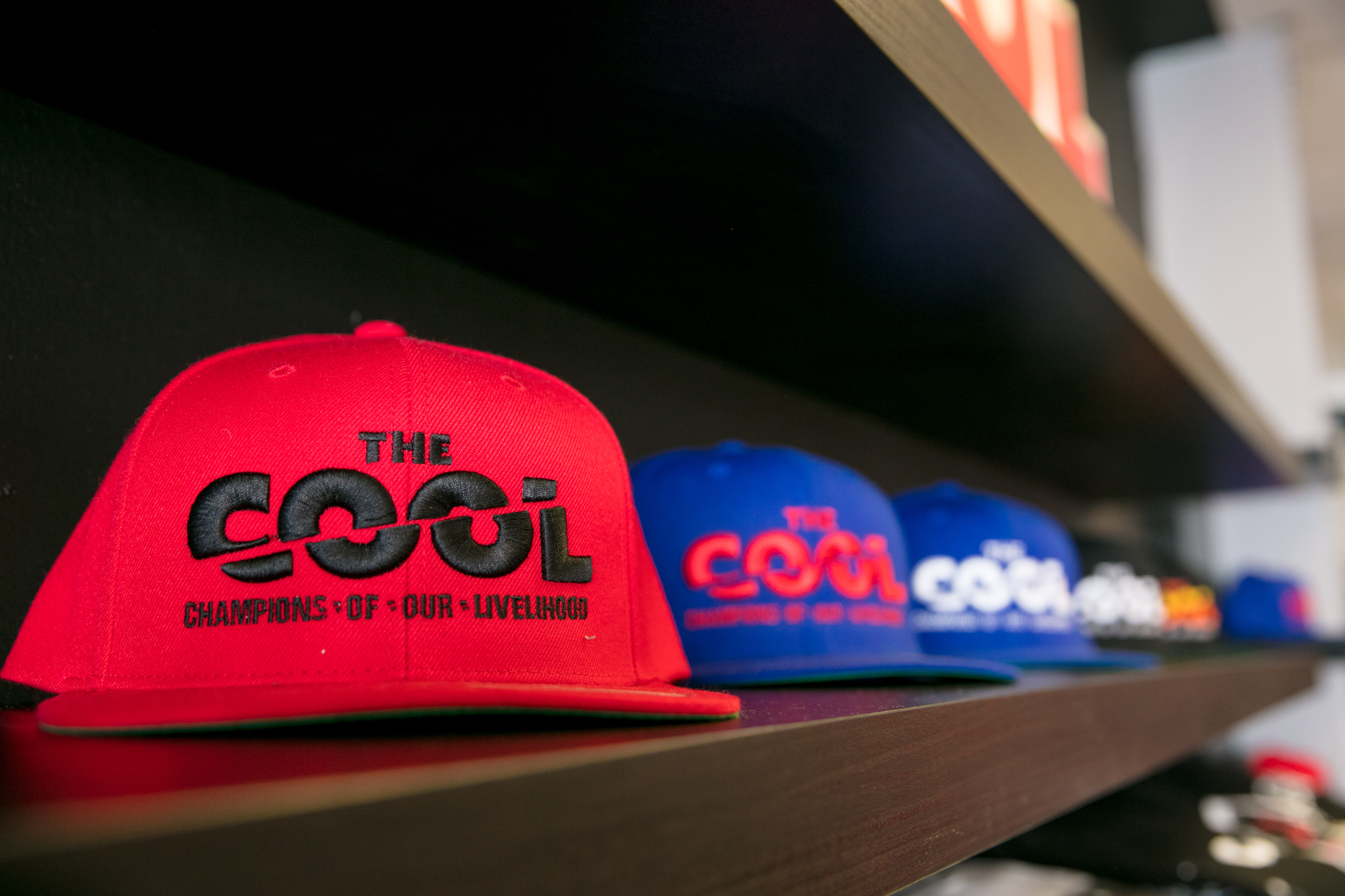 Some hats in the store.