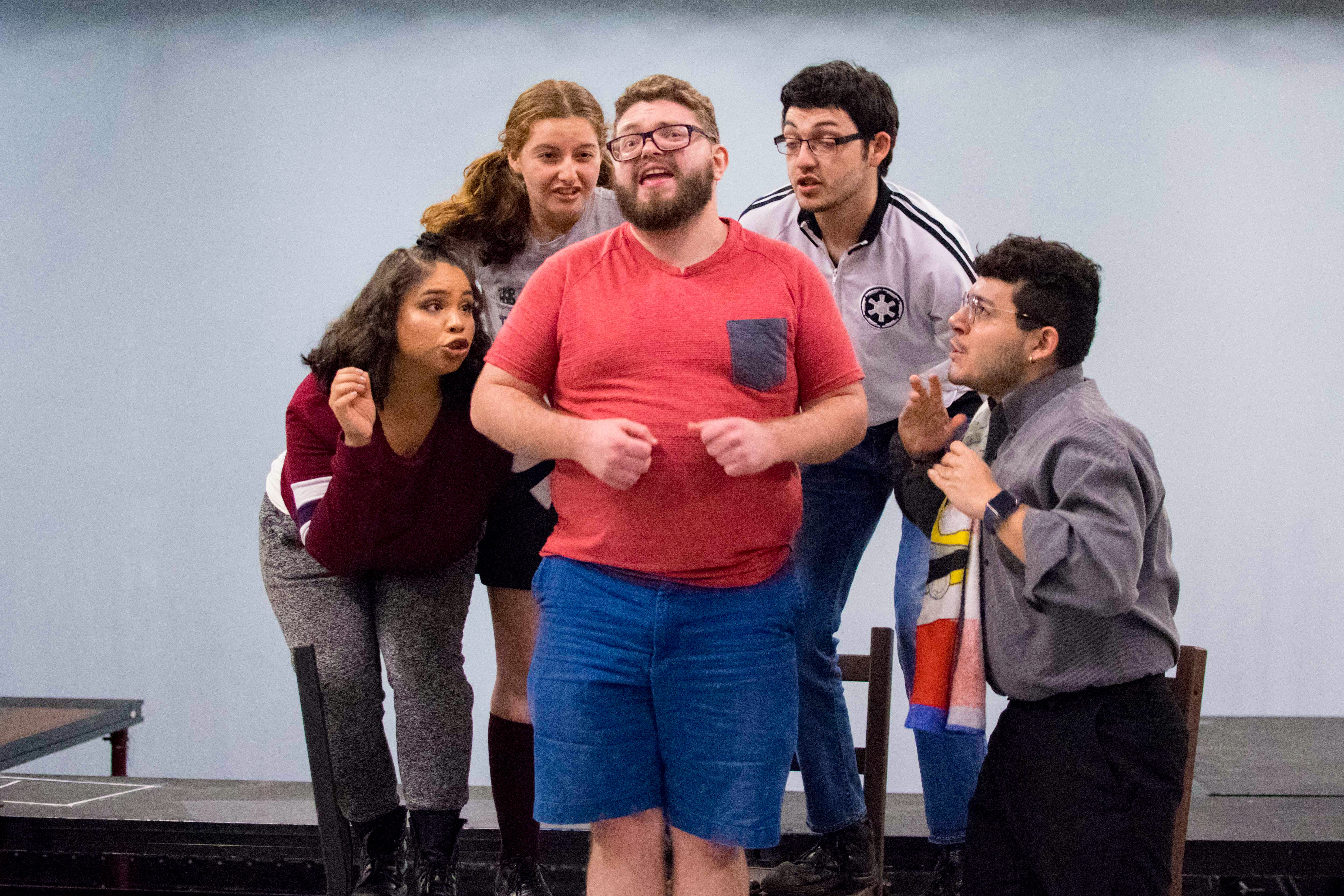 Some of the cast rehearsing.