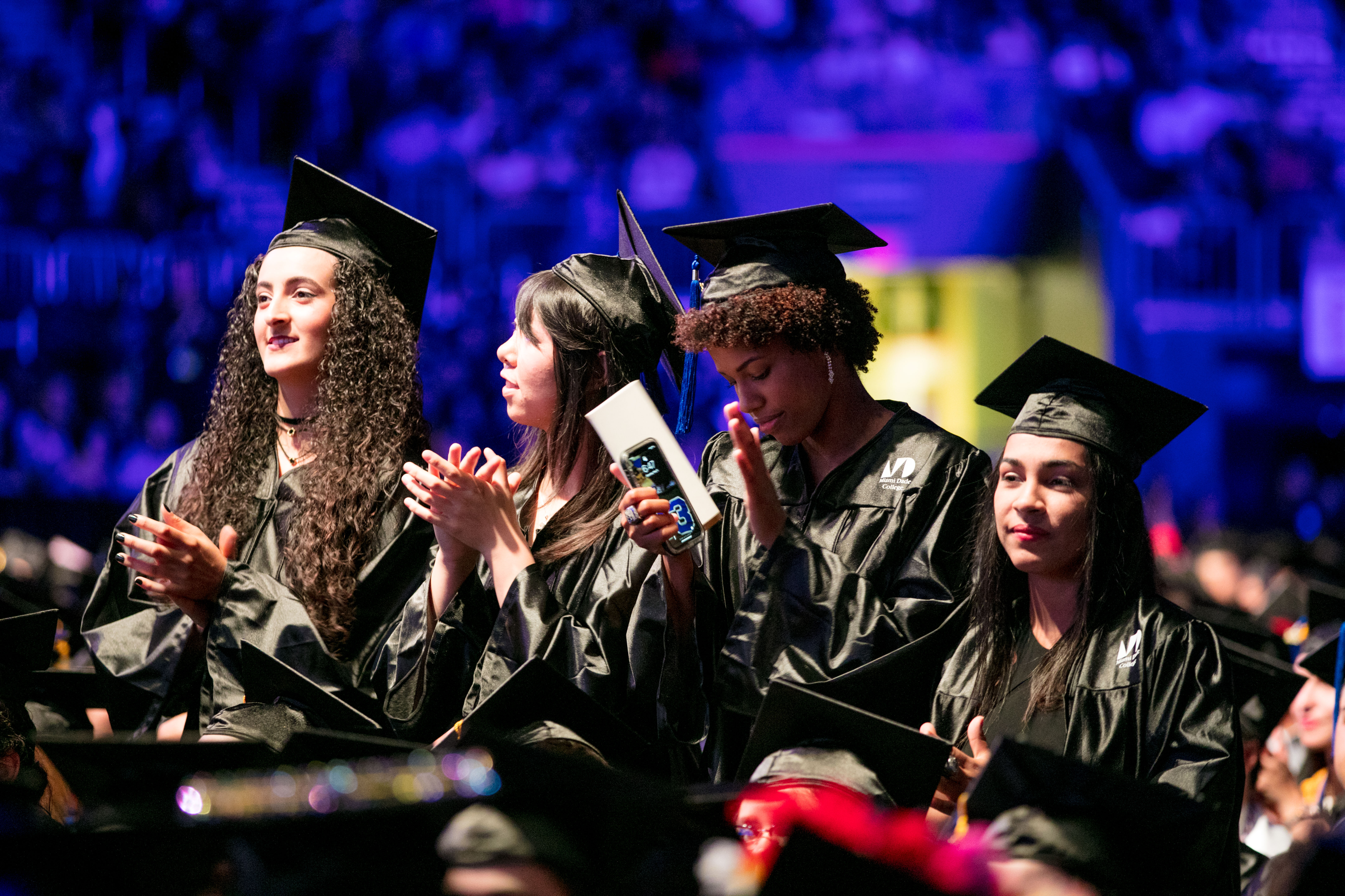 Some of the volleyball players at graduation.