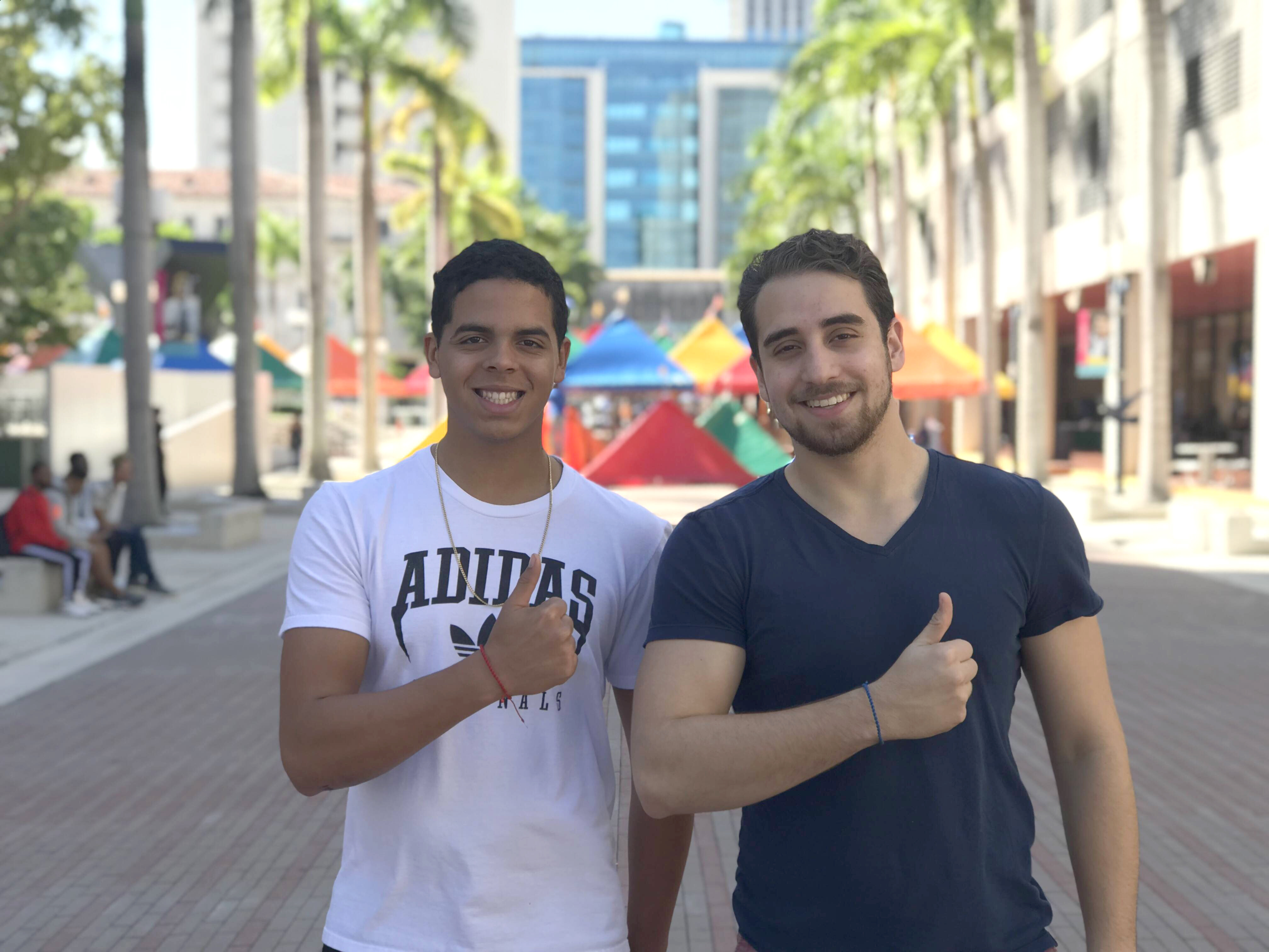Bryan Montes and Shawn Torres posing for the camera.