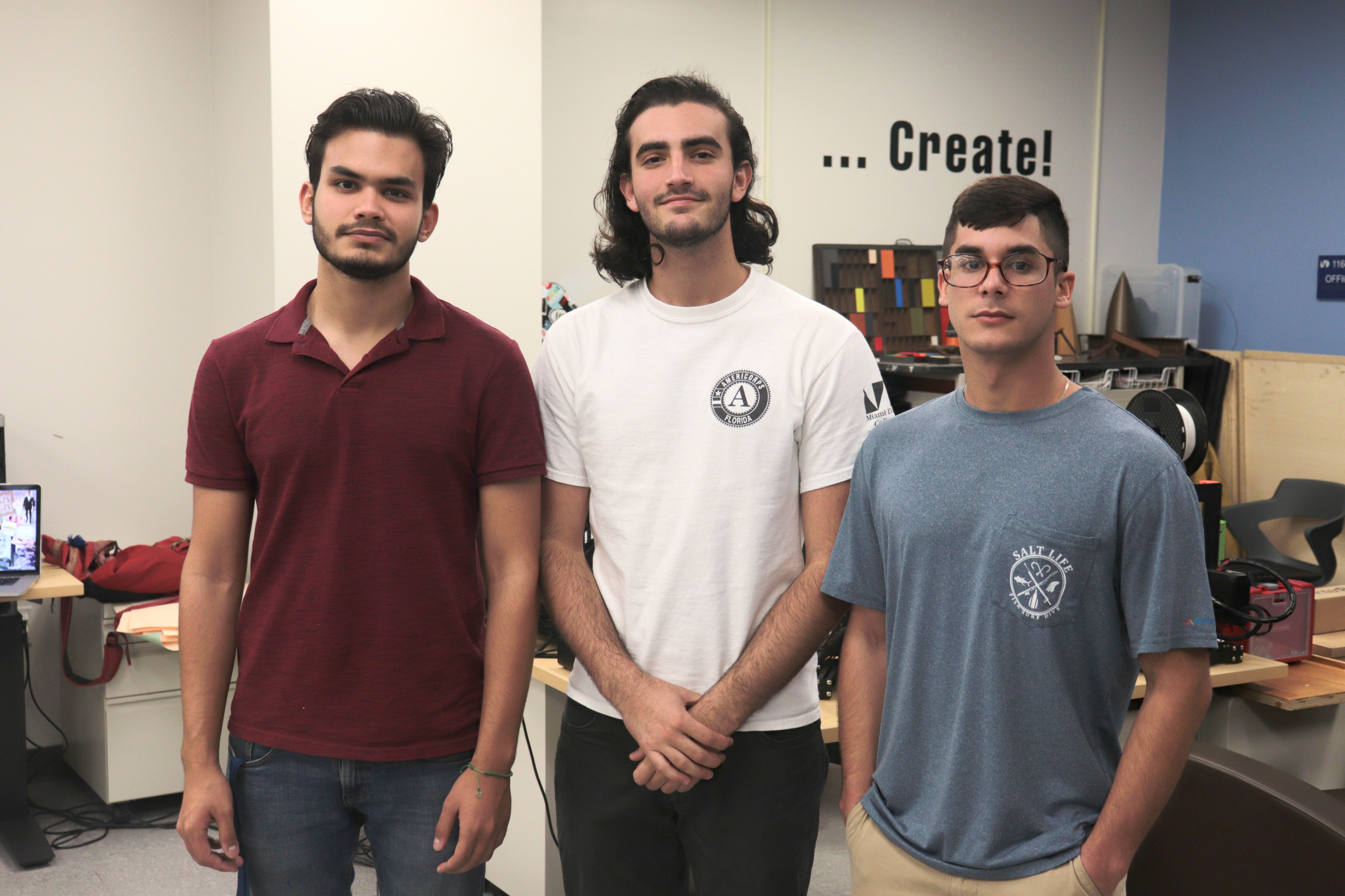 Photo of students Manuel Benitez, Manuel Marin and Jorge Alvarez.