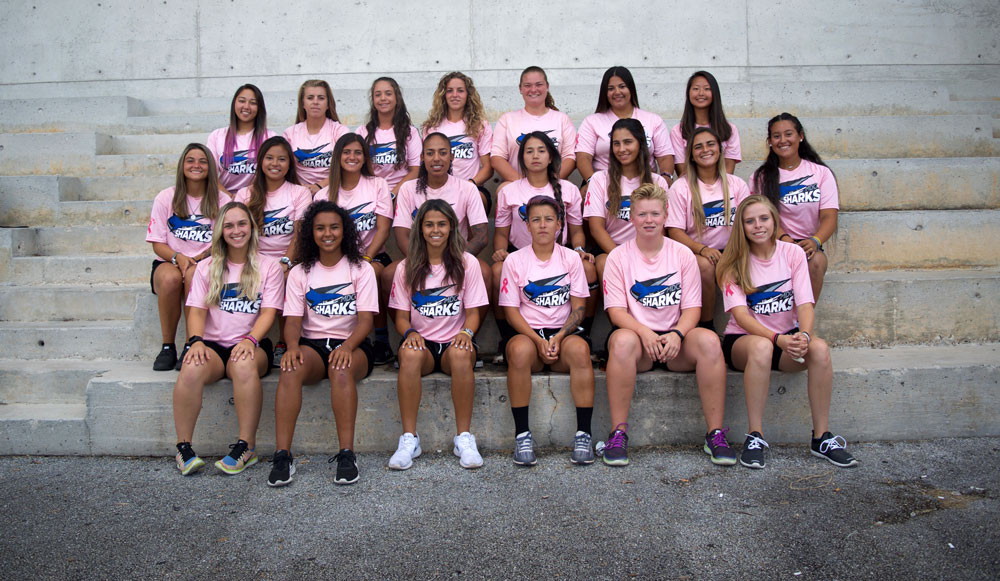 Photo of the Lady Sharks' softball team.