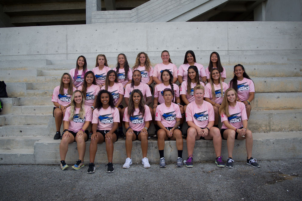 Photo of the Lady Sharks softball team.
