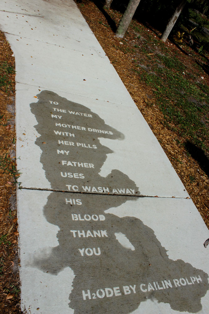 One of the chosen poems on the sidewalk for poetry month.