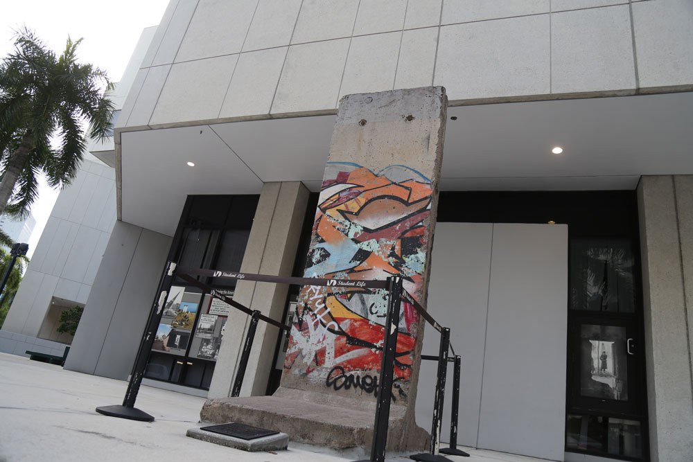 Photo of the Berlin Wall at Wolfson Campus.