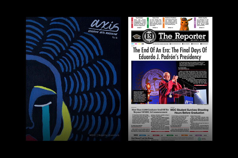 Front covers of AXIS and The Reporter.