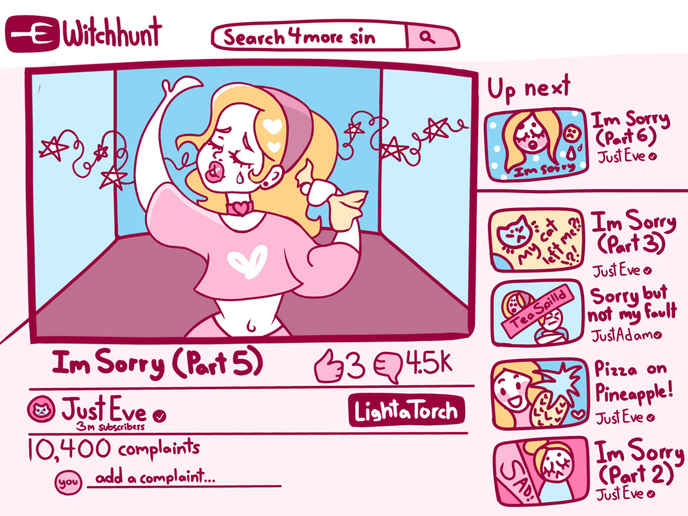 Illustration by Elena Torrens depicting YouTube influencers.