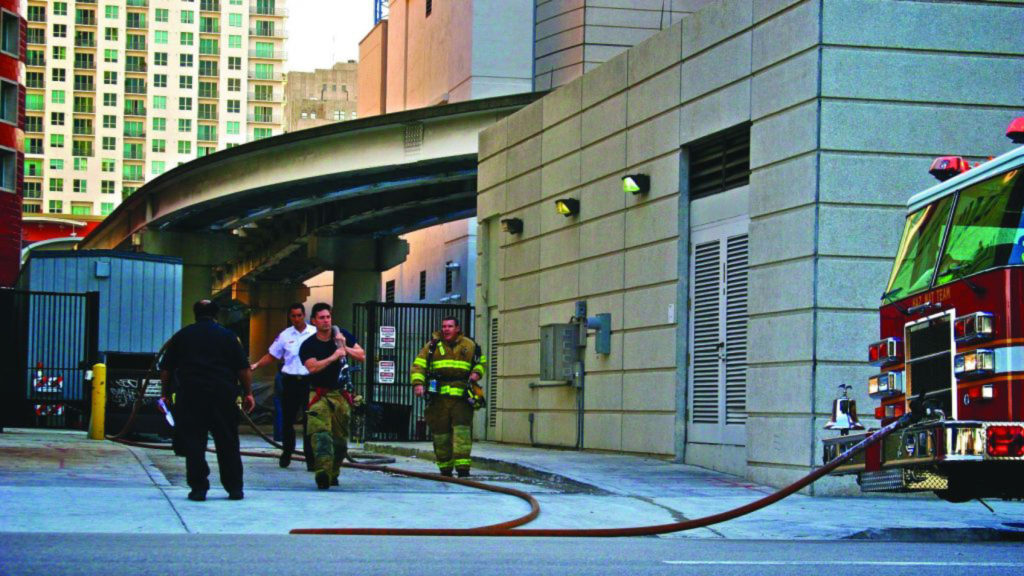 Firemen at Wolfson Campus.