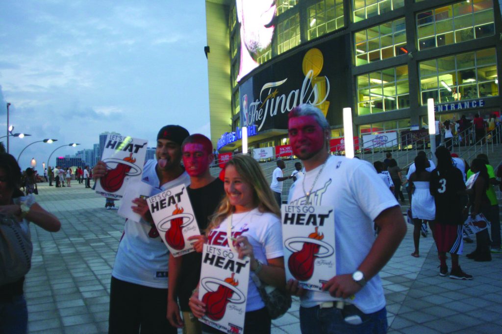 Heat fans about to be interviewed.