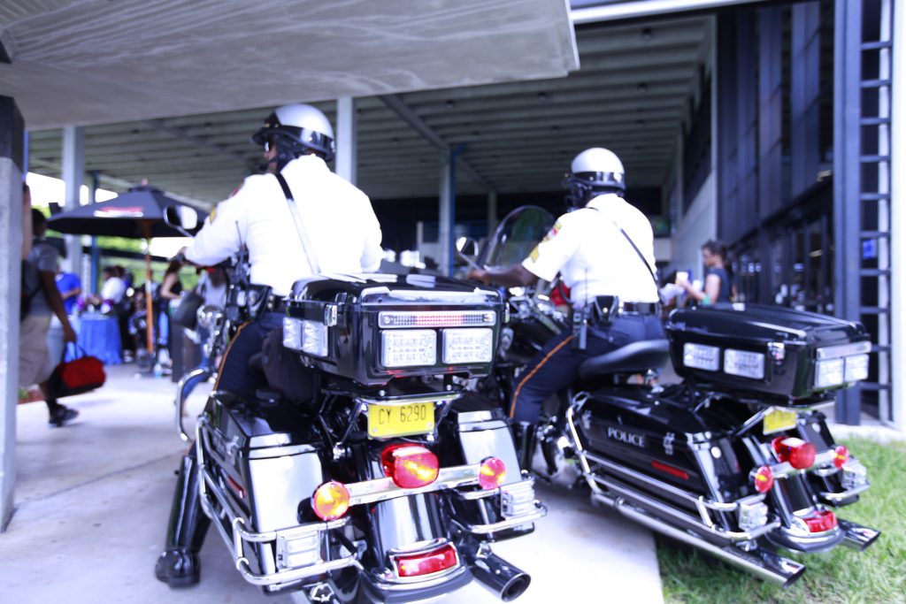 Two biker cops at North Campus.