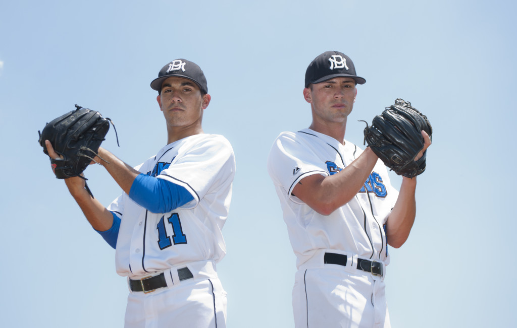 Pitchers Ivan Paleaz and Alejandro Castro posing for the camera.