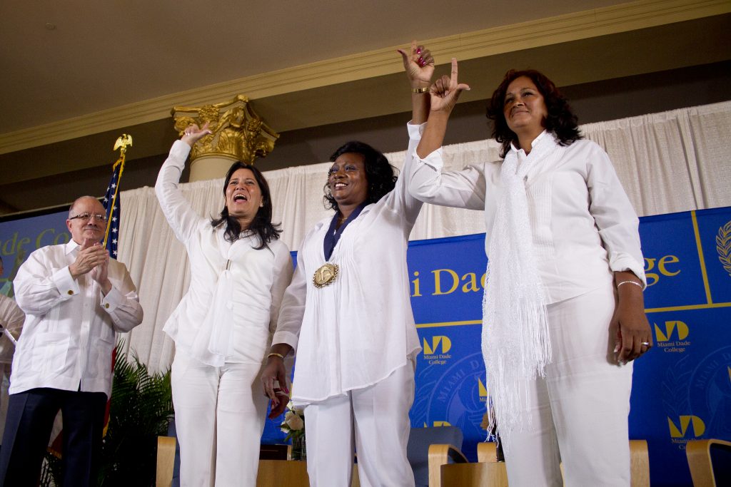 The Ladies in White on stage after receiving MDC's Presidential Medal.