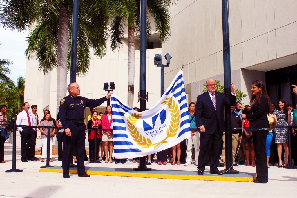 MDC raises their new official flag at Wolfson Campus.