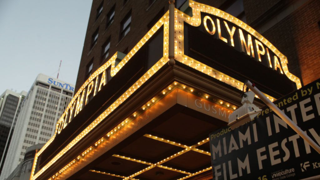 Outside The Olympia Theater which is at the Gusman Center for Performing Arts.