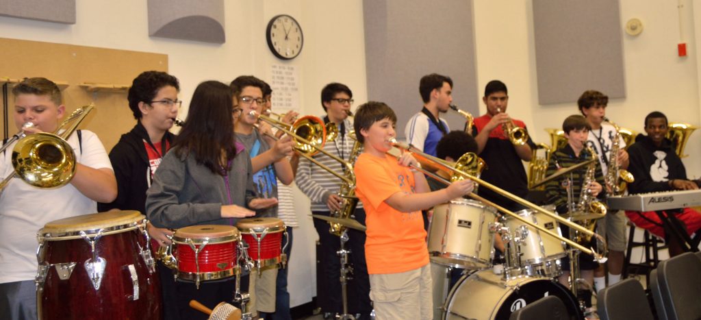 Students performing jazz at the Latin Jazz Experience Camp.