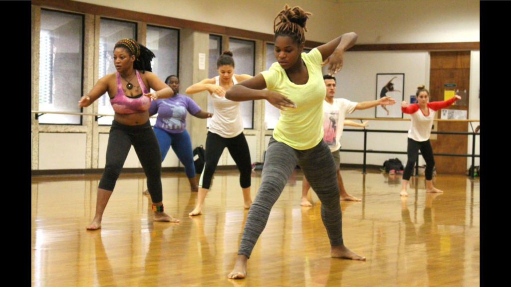 Students preparing for their dance.