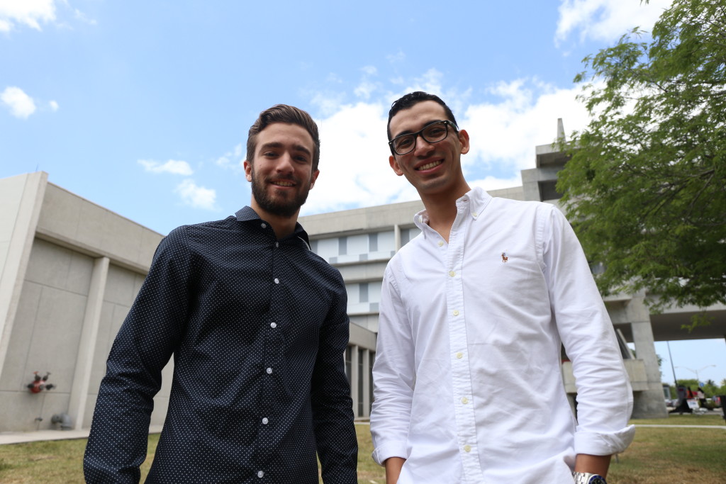 Students Roberto Sosa and Frank Lam at Clinton Global Initiative University.