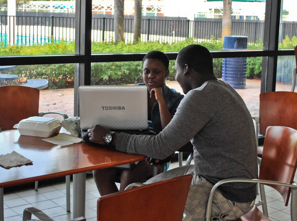 Students on their laptop.