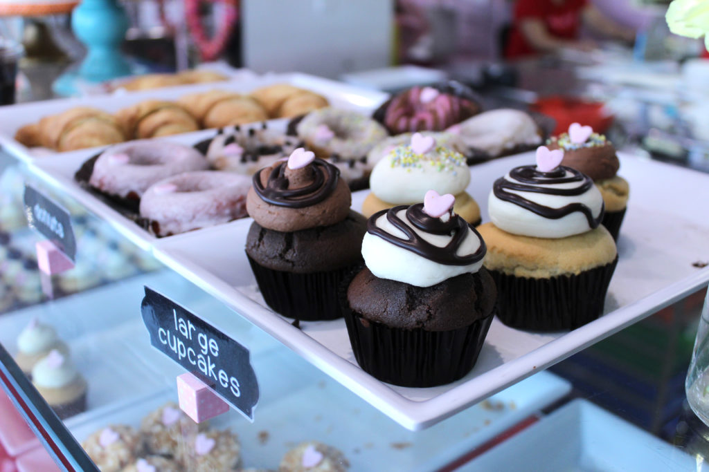 Cupcakes on display at Bunnie Cakes.