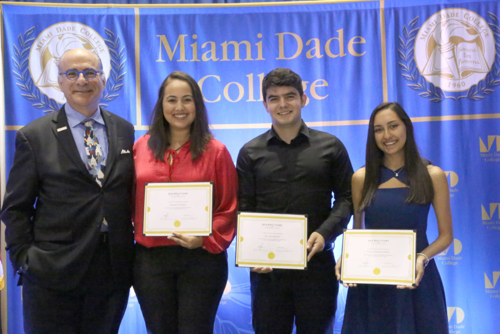 Harold O. Levy posing with the students who won the Jack Kent Cooke scholarship.