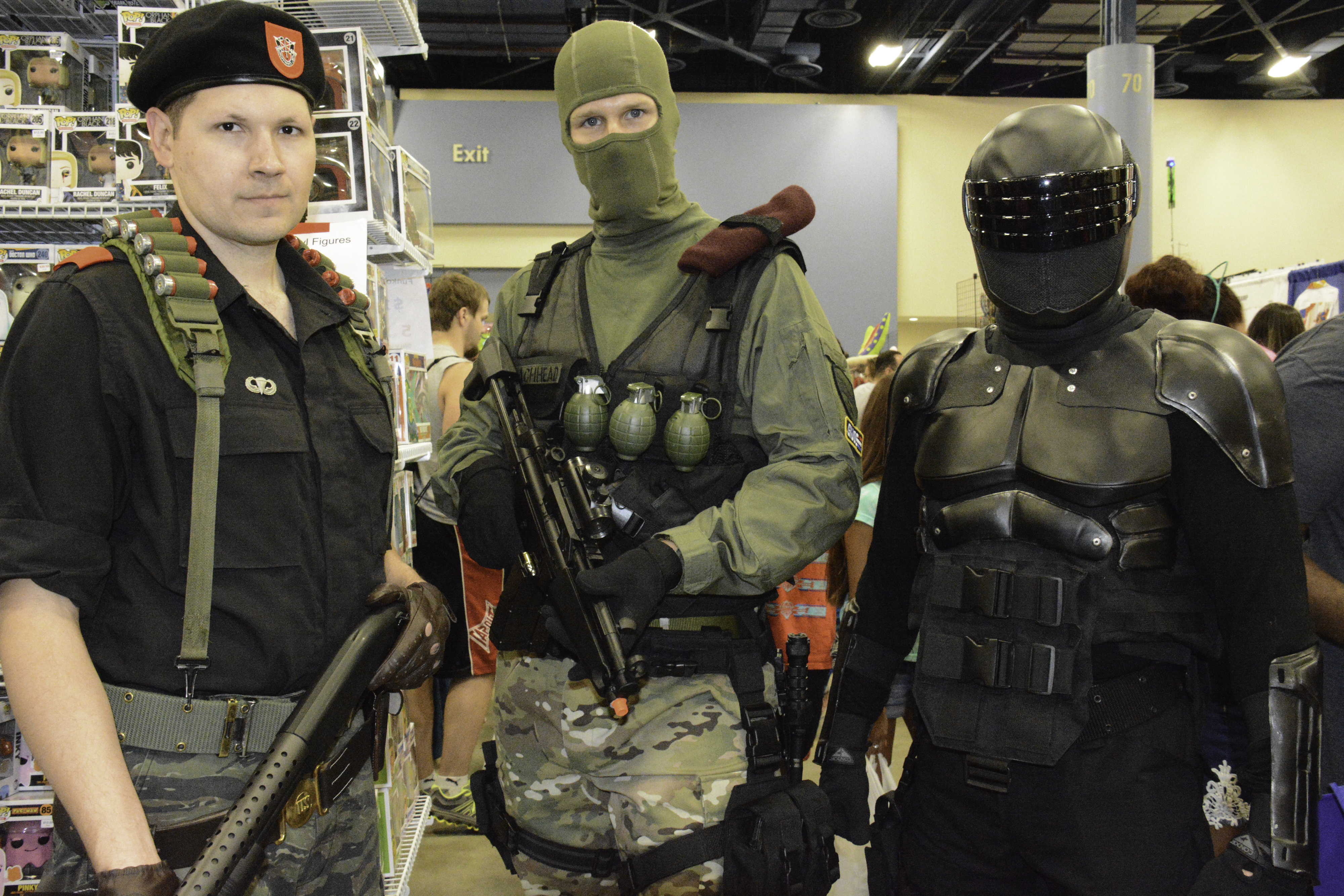 Cosplayers dressed as characters from G.I. Joe.