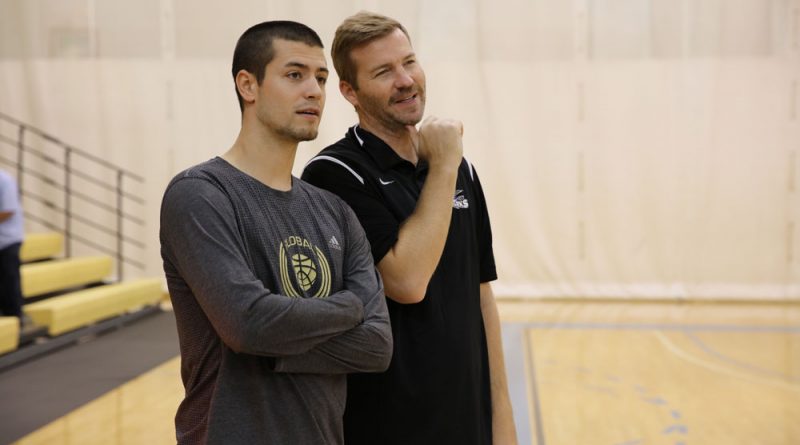 Photo of new assistant coach Matt Jones with assistant coach Ward Griffith.