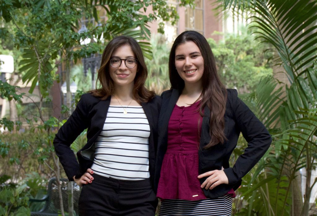 Riane Roldan and Adriana Falero posing for the camera.