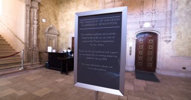 Sign at the museum announcing renovations.