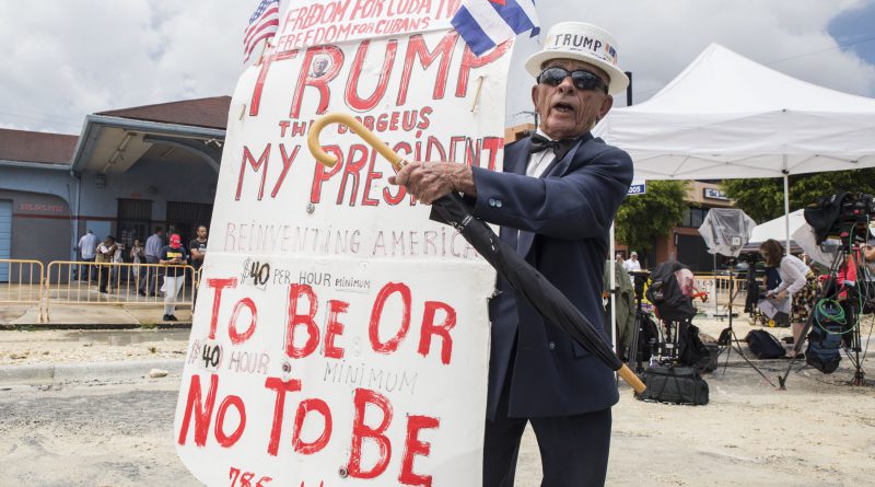 A Trump supporter protesting.