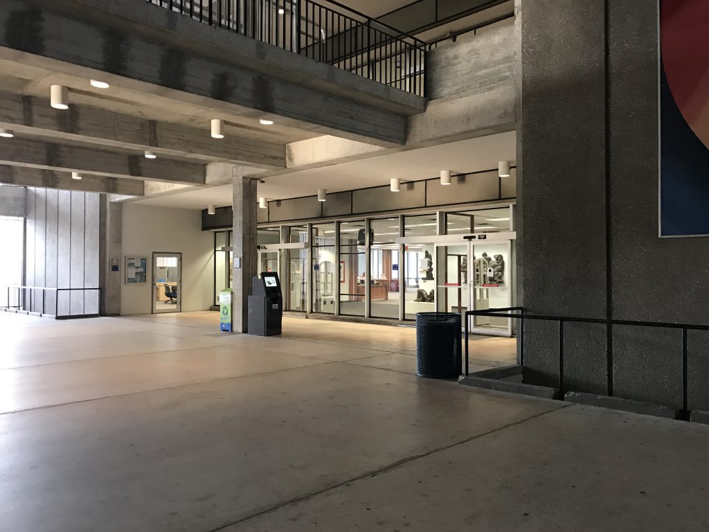 The entrance to the North Campus library.