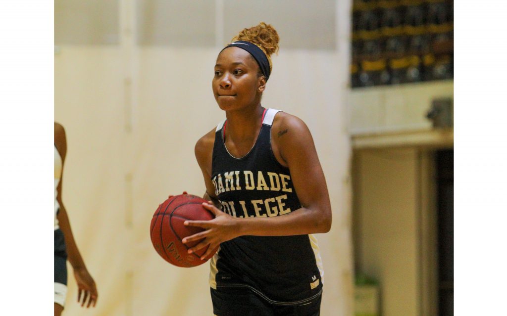 Savannah Clark on the court during practice.