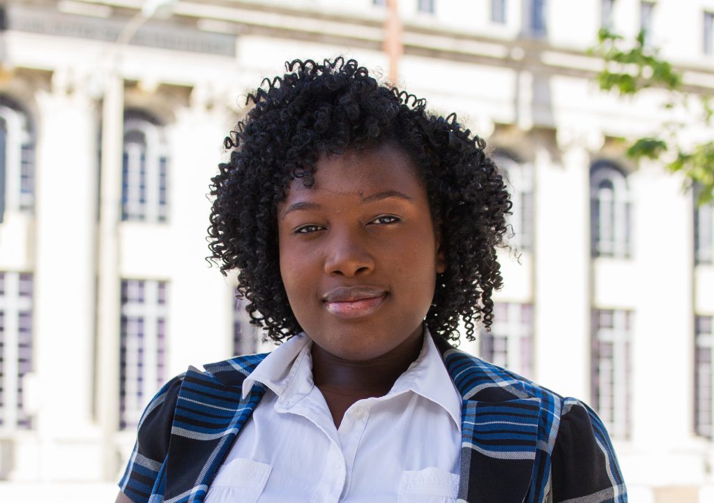 Photo of student Fedelene Camille, one many Haitians facing the possibility of returning to Haiti.