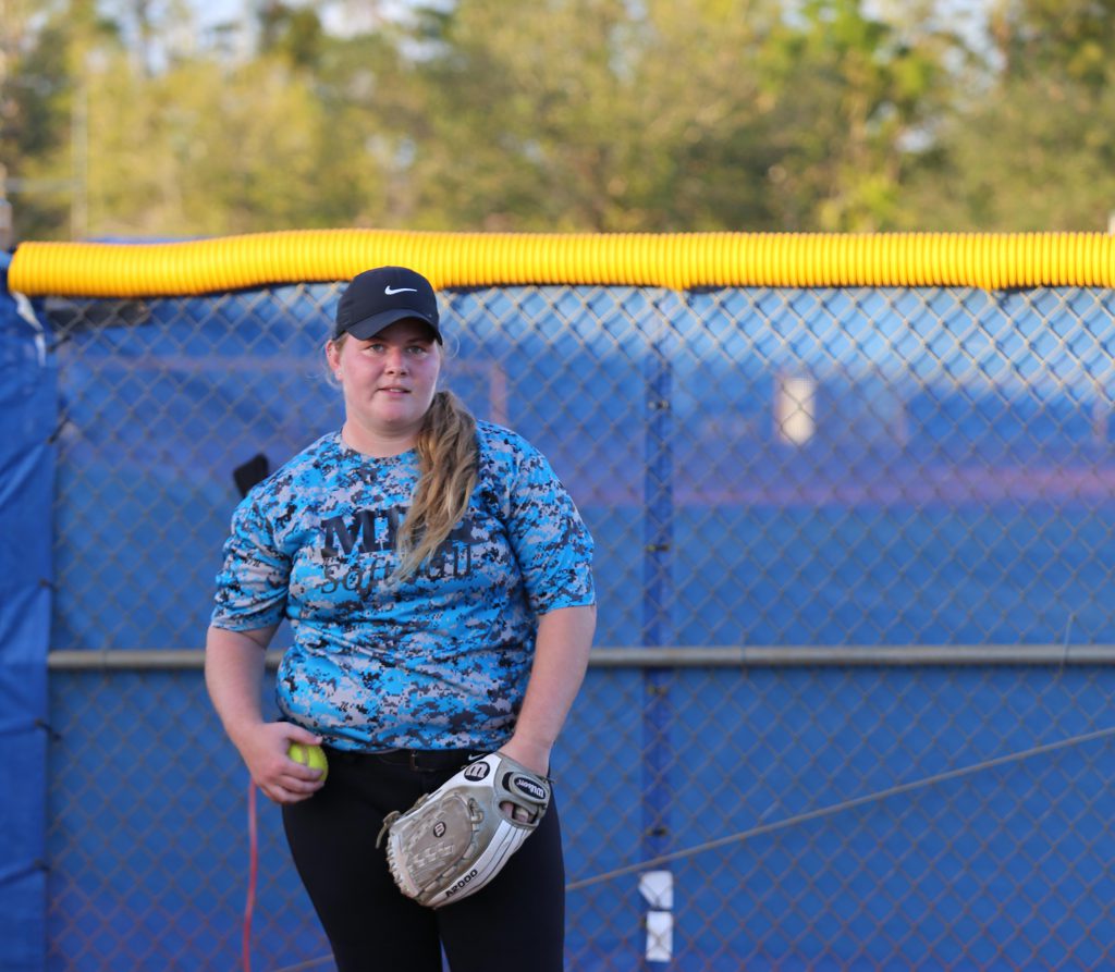 Softball pitcher Emma Maitland at practice.