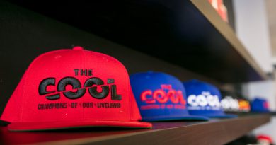 Some hats in the store.