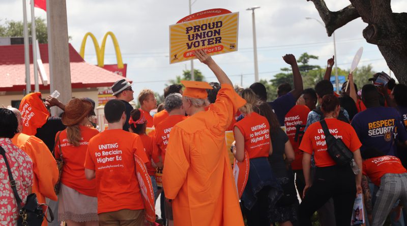 Protesters at a rally.