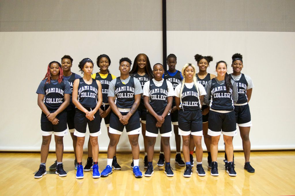 The Lady Sharks women's basketball team.