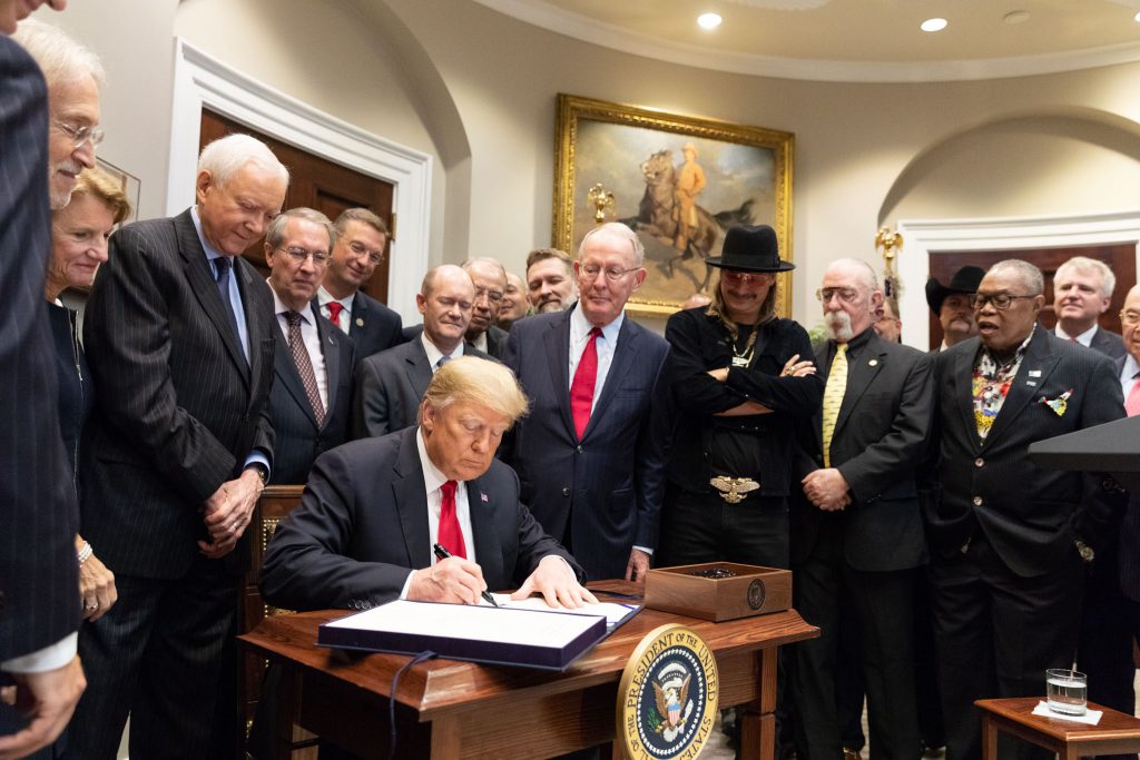 Trump signing.