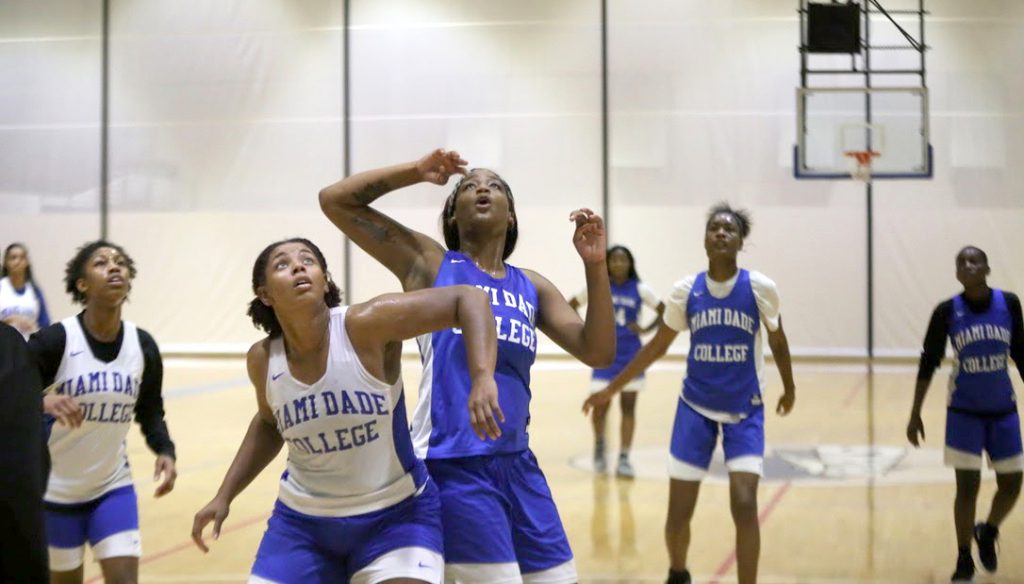 Deidra Harris on the court.