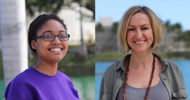 Photos of student Djaina Dervil and professor Jessica AuBuchon.